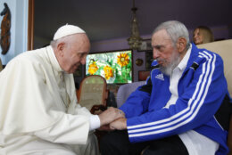 Pope Francis meets Fidel Castro in Sept. 2015.
